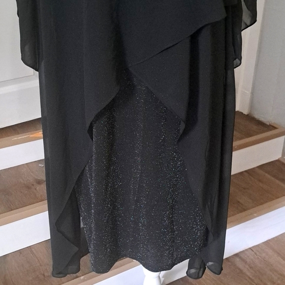 Hanna Nikole Sleeveless Cape Dress Chiffon Overlay Bodycon Pencil Dress 20W NWT - Picture 3 of 12